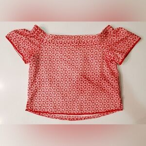 NWT Willow & Clay Womens Coral Off Shoulder Blouse Embroidered Size Small